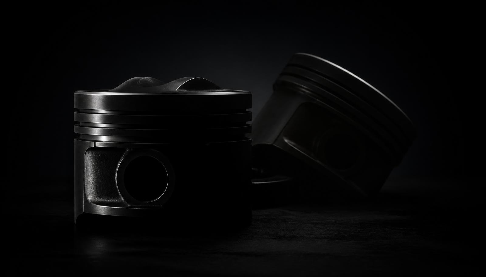 Forged pistons in deep shadow
